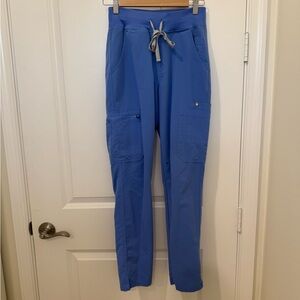 Royal Blue Drawstring Cargo Scrub Pants